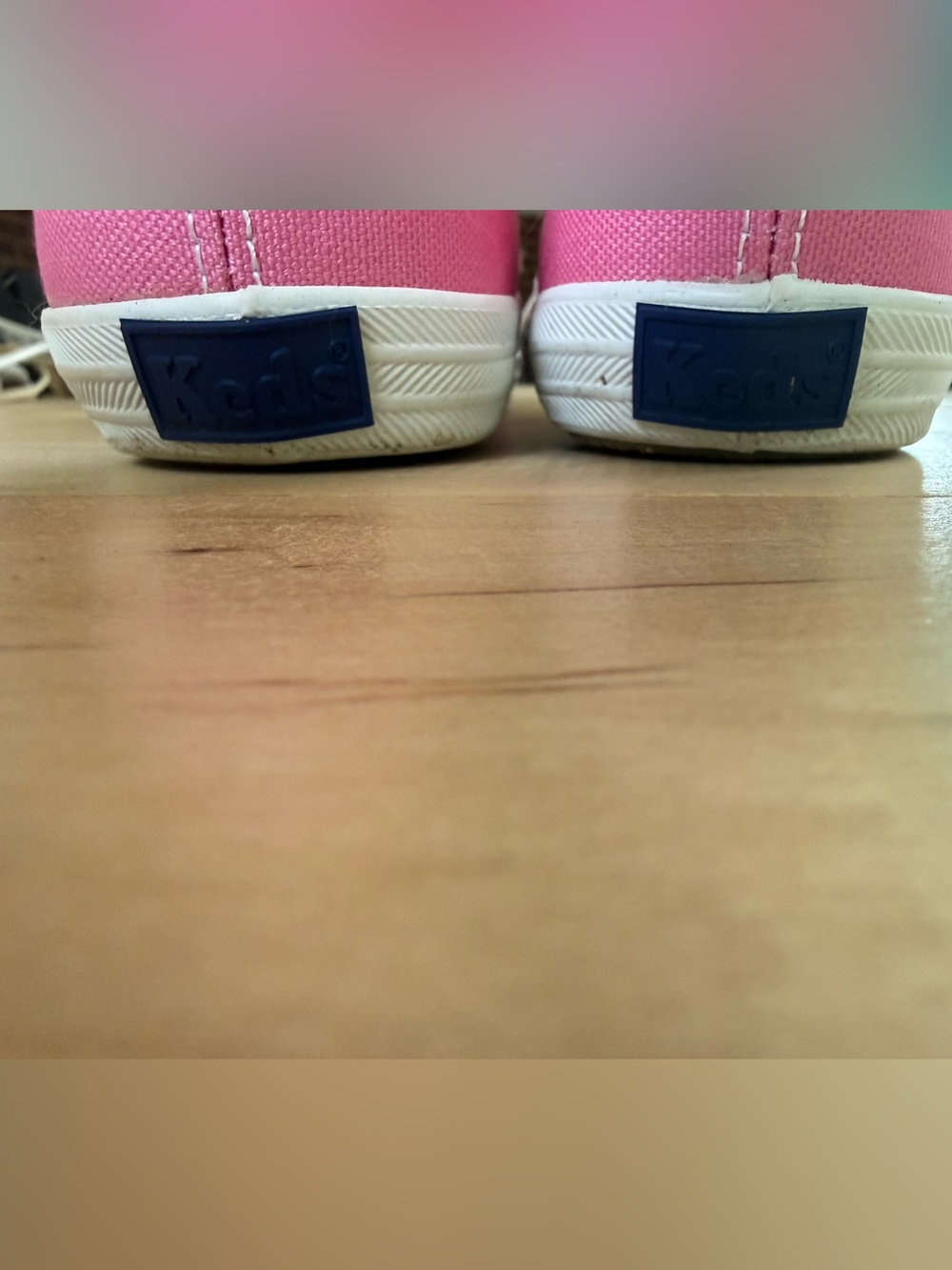 Women’s Keds Pink Canvas Low-Top Sneakers with White Laces - Picture 8 of 11
